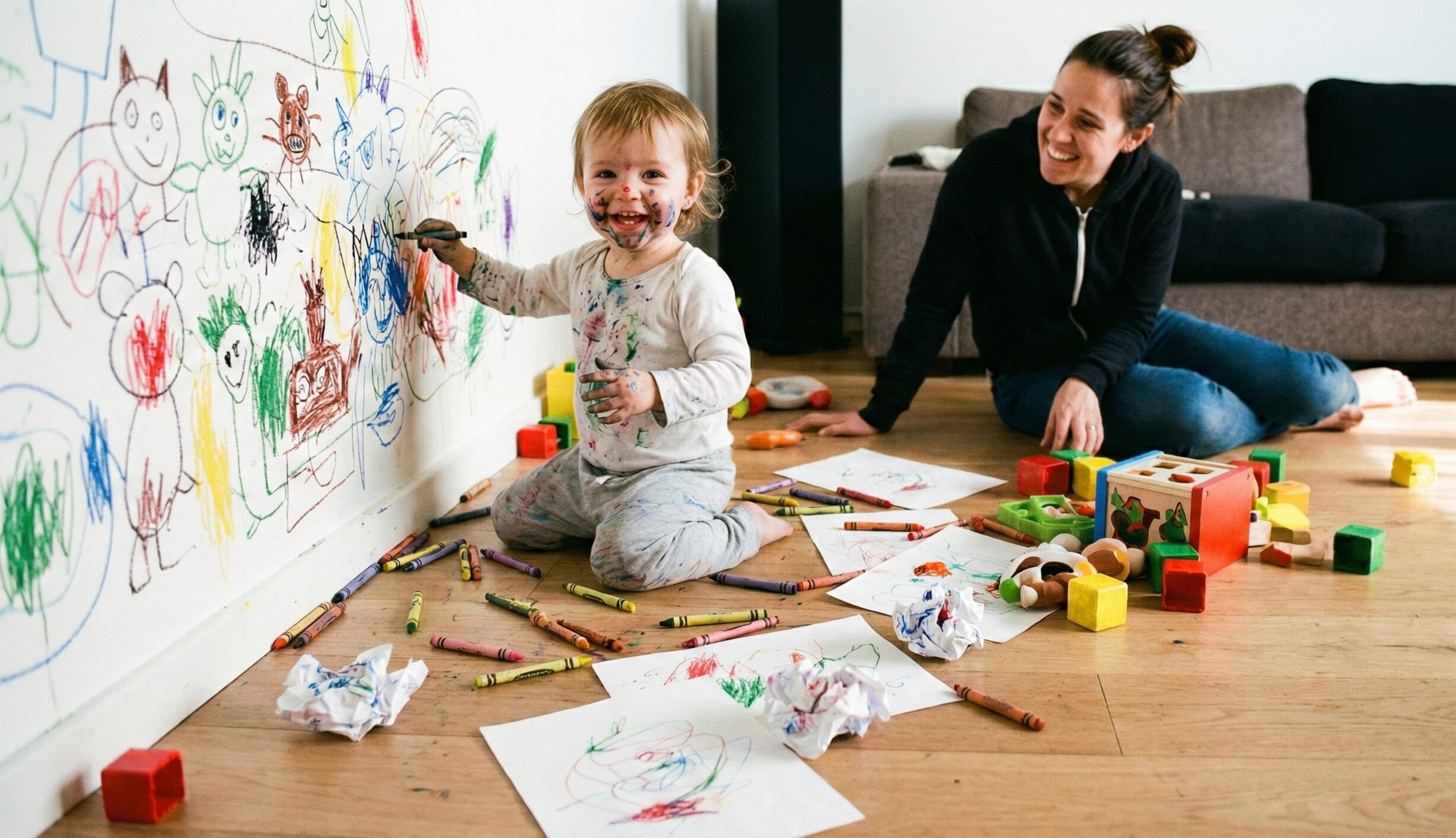 【賃貸でもOK】子ども部屋の壁紙を「落書きOK」に変えるDIY術